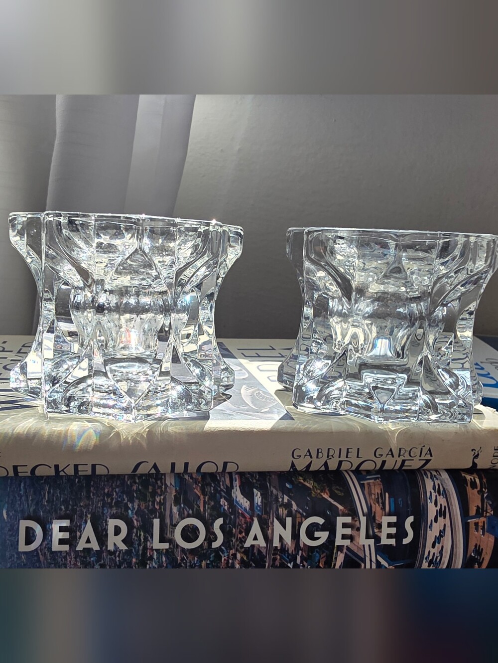 Pair of Vintage Mikasa Lead Crystal Candlestick Holders.